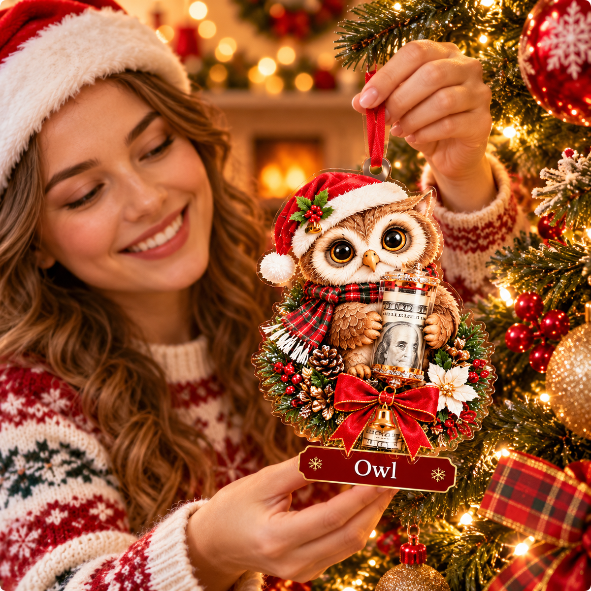 🎊 50% OFF – Cute Animal Christmas Cash Gift Ornament 🎊 | Creative Holiday Tree Decoration