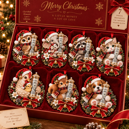 🎊 50% OFF – Cute Animal Christmas Cash Gift Ornament 🎊 | Creative Holiday Tree Decoration