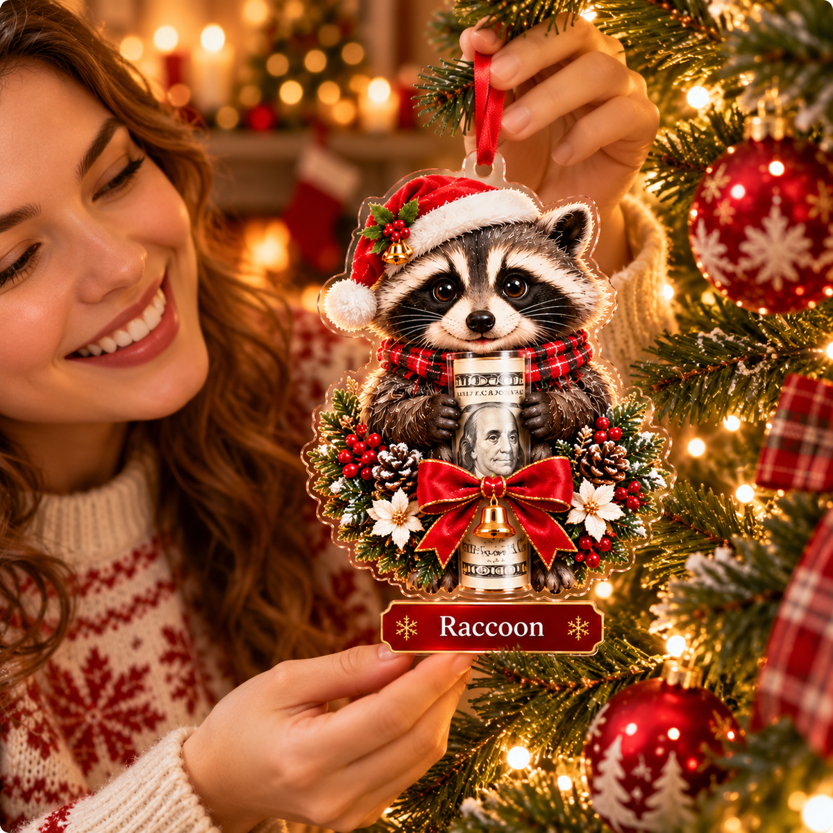 🎊 50% OFF – Cute Animal Christmas Cash Gift Ornament 🎊 | Creative Holiday Tree Decoration