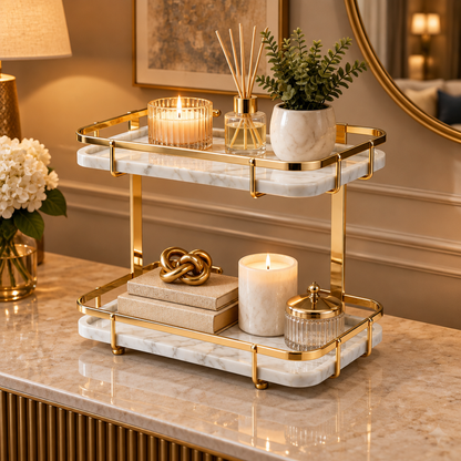 Display stand on living room console
