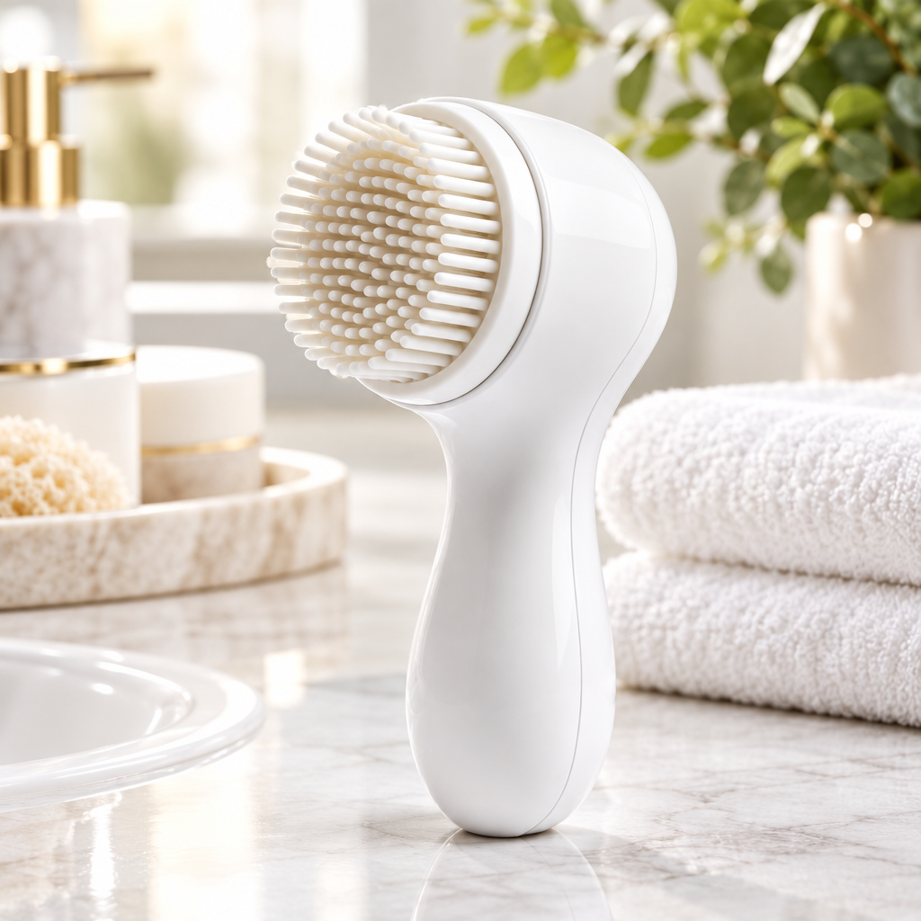 Close-up of facial brush bristles