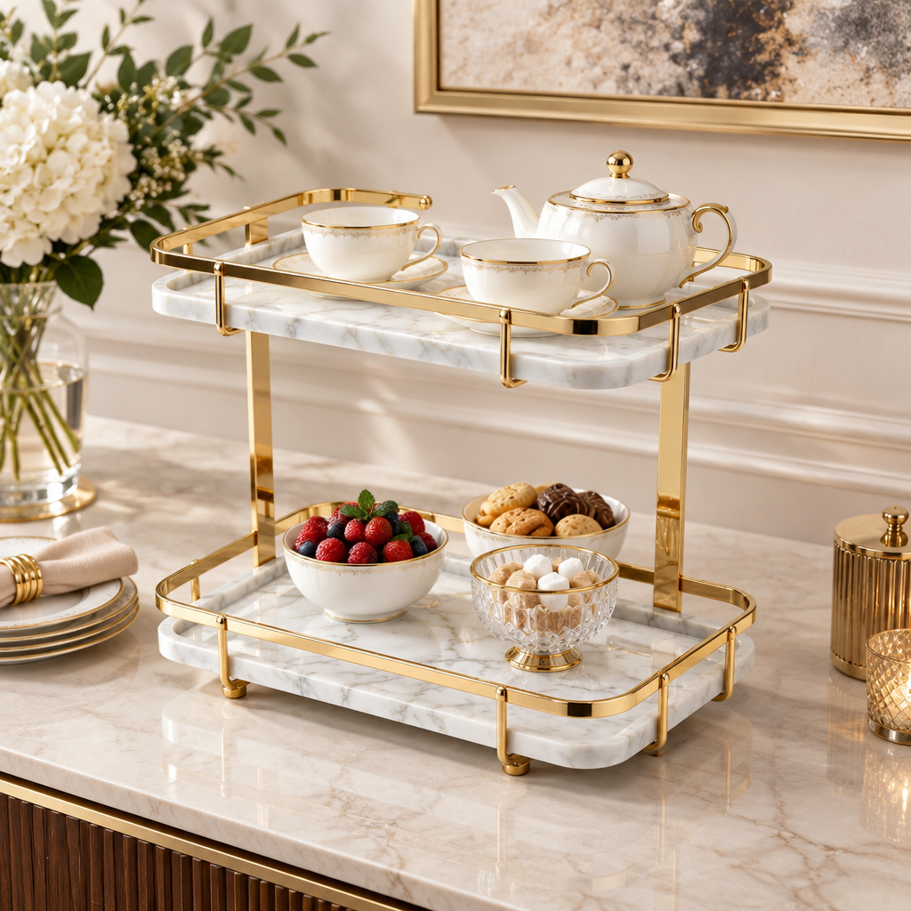Display stand on dining sideboard