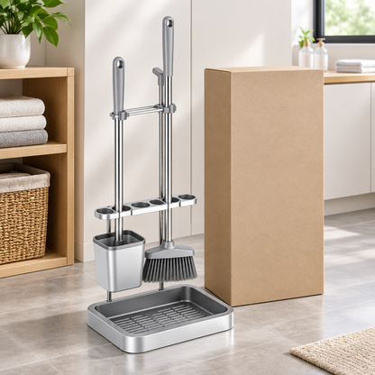 Concept gift presentation of cleaning tool station