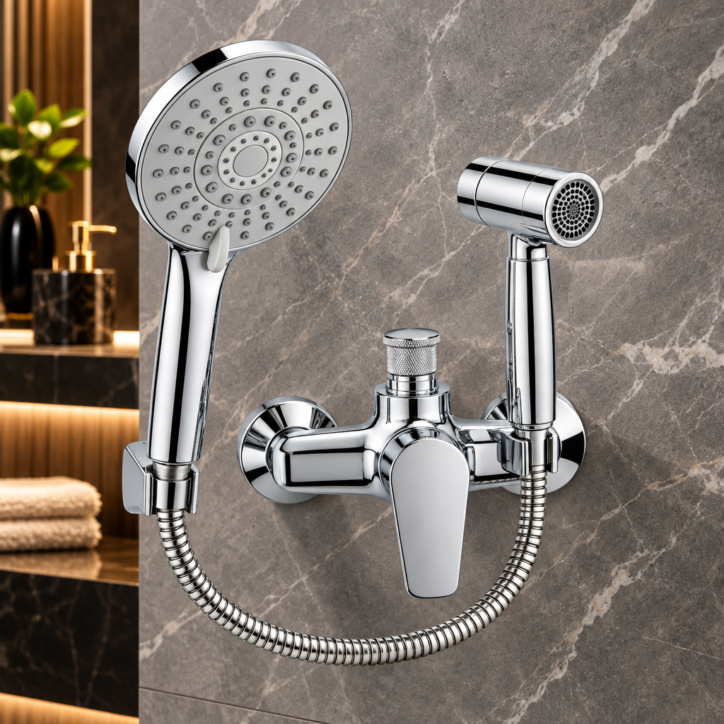 Detail of circular shower head nozzles