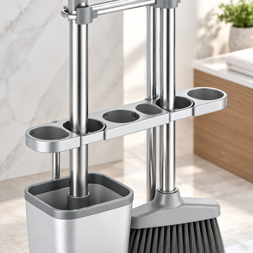 Detail of cleaning tool holder and round slots